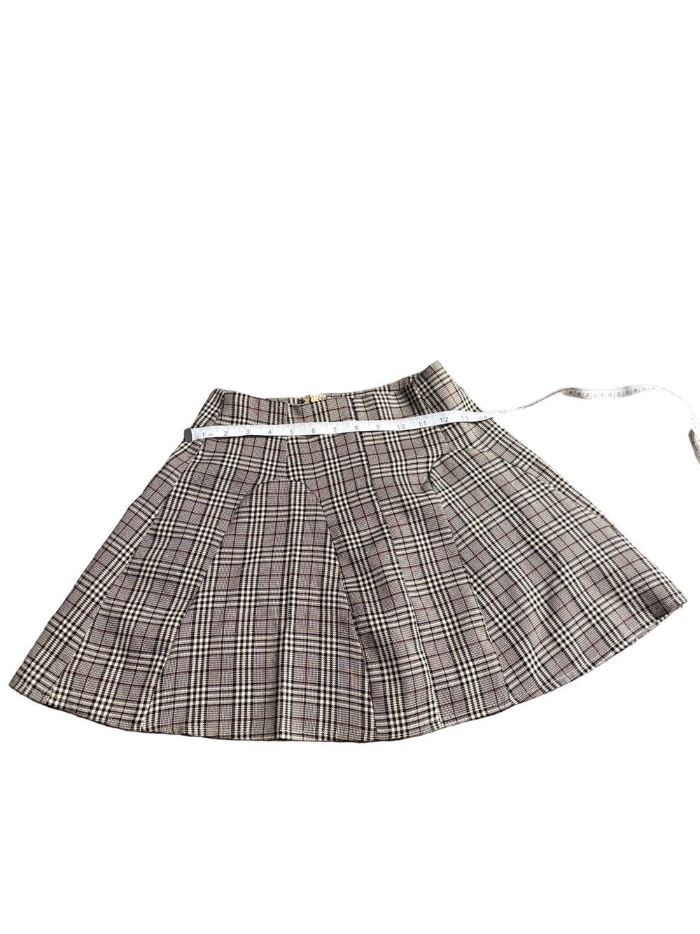 Princess Polly Plaid Pleated Mini Skirt in Beige and Pink - Picture 3 of 5